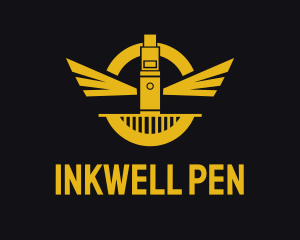 Gold Vape Pen Wing logo design