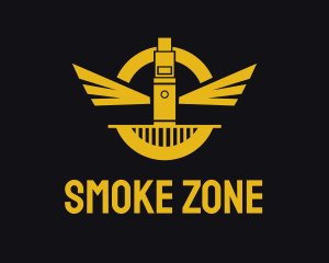 Gold Vape Pen Wing logo design