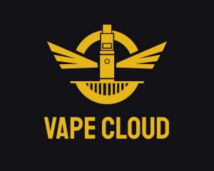 Gold Vape Pen Wing logo design