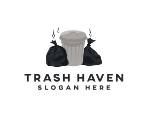 Garbage Trash Bin logo design