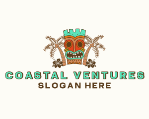 Tropical Tiki Statue logo design