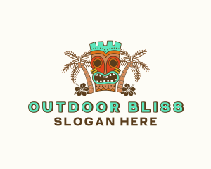 Tropical Tiki Statue logo design