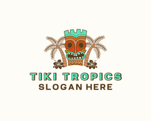 Tropical Tiki Statue logo design