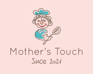 Mother Cooking Monoline logo design