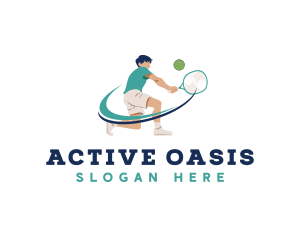 Tennis Player Varsity logo design