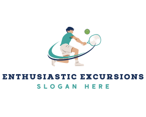 Tennis Player Varsity logo design