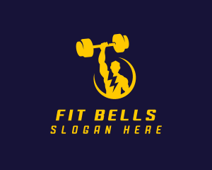 Muscle Fitness Barbell Gym logo design