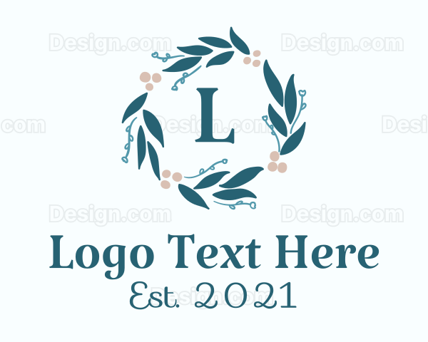 Natural Flower Wreath Logo