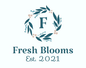 Natural Flower Wreath logo design