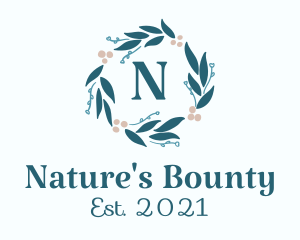 Natural Flower Wreath logo design