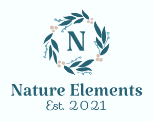 Natural Flower Wreath logo design