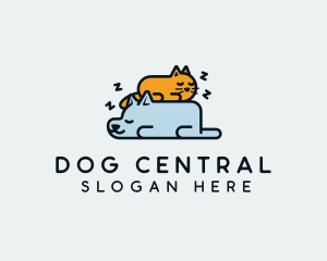 Sleeping Dog Cat logo design