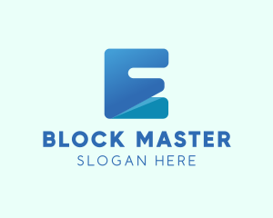 Blue Letter E Block logo