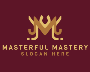 Royal Letter M Hotel logo design