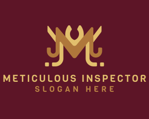 Royal Letter M Hotel logo design