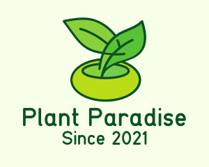 Leaf Pot Plant logo design