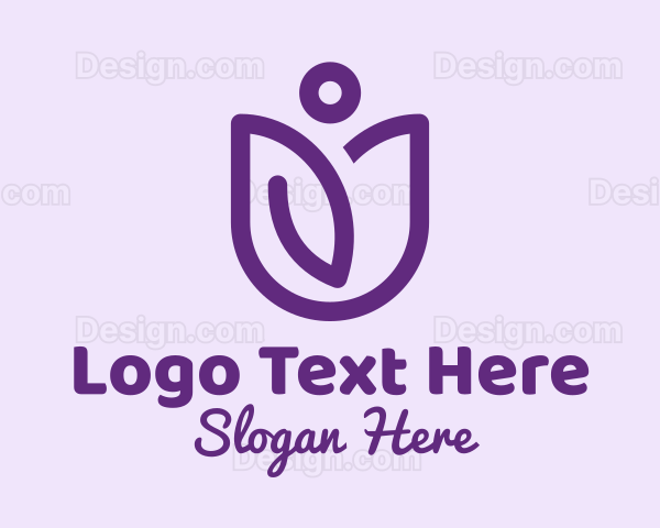 Purple Flower Person Logo