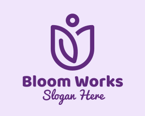 Purple Flower Person  logo design