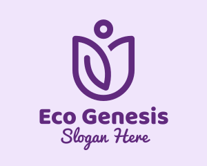 Purple Flower Person  logo design