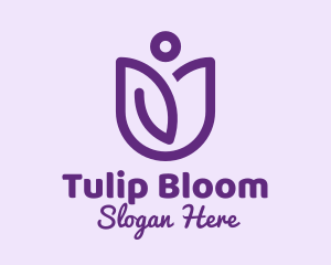 Purple Flower Person  logo design