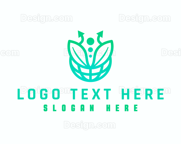 Globe Yoga Arrow Leaf Logo