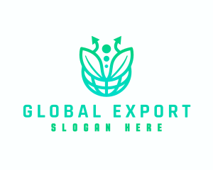 Globe Yoga Arrow Leaf logo