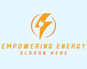 Lightning Plug Electric Charge logo design