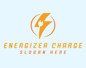 Lightning Plug Electric Charge logo design