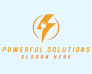 Lightning Plug Electric Charge logo design