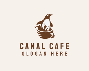 Coffee Penguin Cafe  logo design