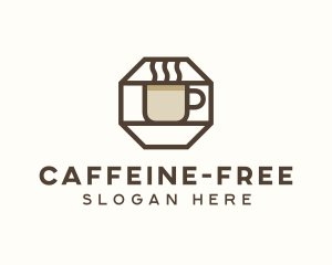 Brown Hexagon Coffee Cup logo design