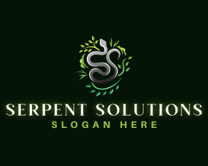 Ornamental Snake Leaf logo design