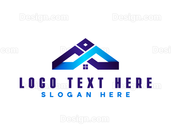 Modern House Roofing Logo