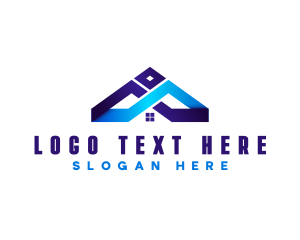 Modern House Roofing Logo