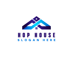 Modern House Roofing logo design