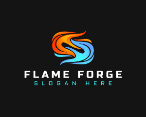 Flame Ice Ventilation logo design