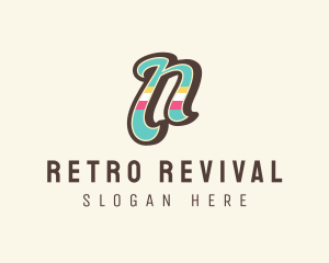 Retro Letter N logo design