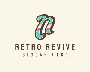 Retro Letter N logo design