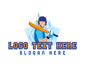 Cricket Batsman Player logo