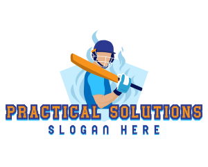 Cricket Batsman Player logo design