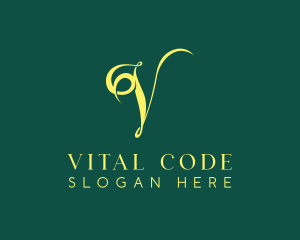 Elegant V Lettermark logo design