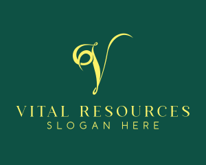 Elegant V Lettermark logo design