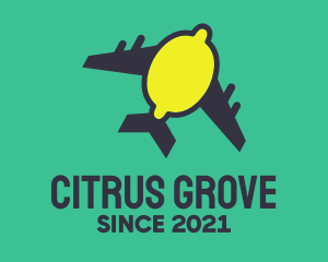 Citrus Lemon Plane  logo design