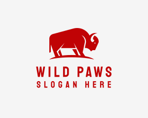 Bison Wild Animal logo design