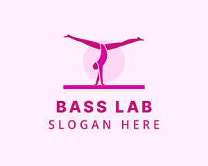 Pink Gymnast Balance logo design