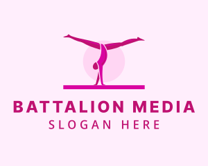 Pink Gymnast Balance logo design