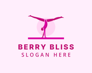 Pink Gymnast Balance logo design