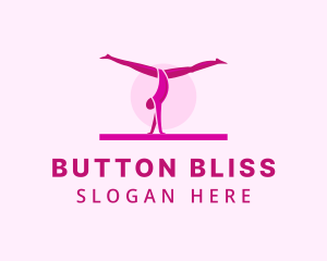 Pink Gymnast Balance logo design