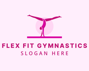 Pink Gymnast Balance logo