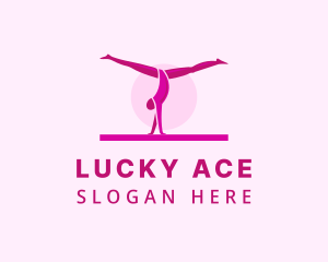 Pink Gymnast Balance logo design